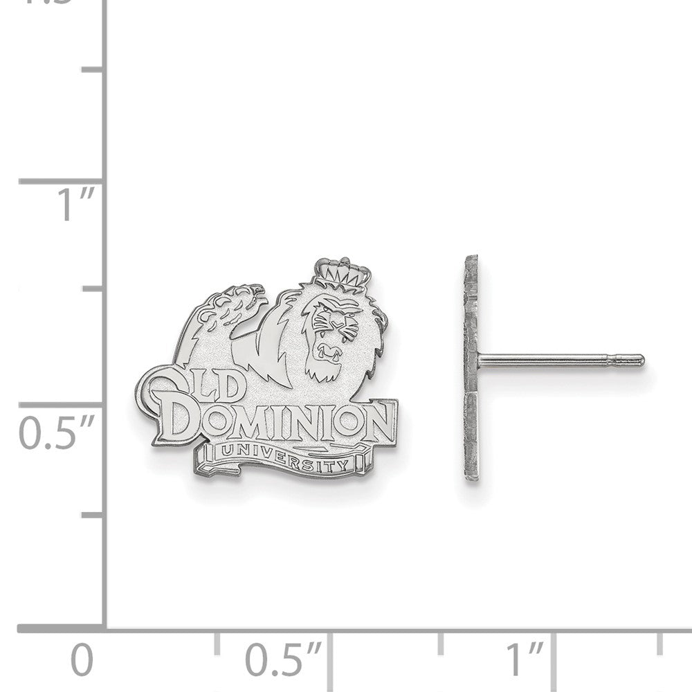 10K White Gold Logoart Old Dominion University Small Post Earrings