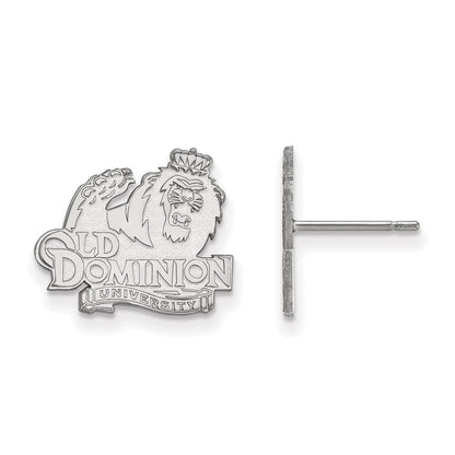 10K White Gold Logoart Old Dominion University Small Post Earrings