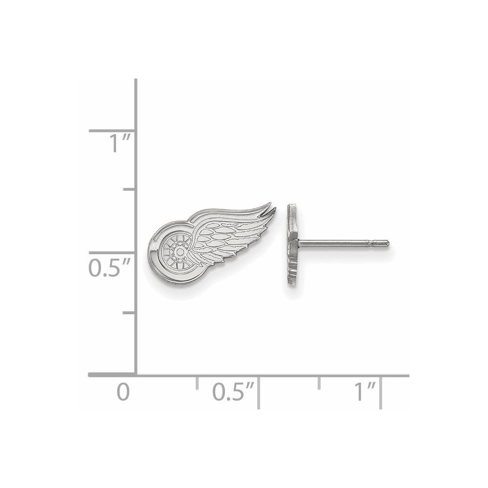 10K White Gold Nhl Logoart Detroit Red Wings Extra Small Post Earrings