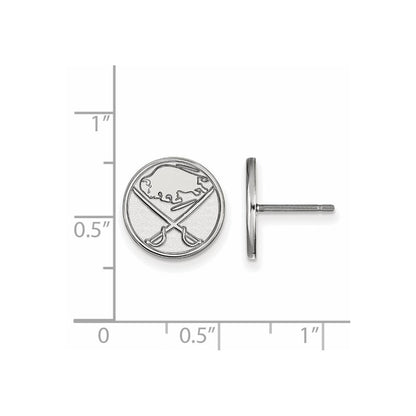 10K White Gold Nhl Logoart Buffalo Sabres Small Post Earrings
