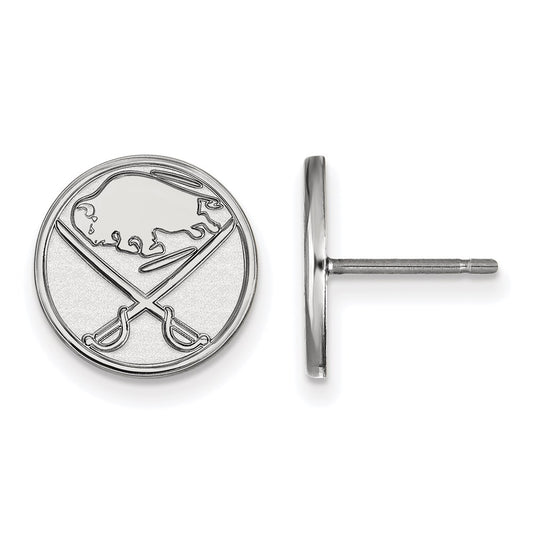 10K White Gold Nhl Logoart Buffalo Sabres Small Post Earrings
