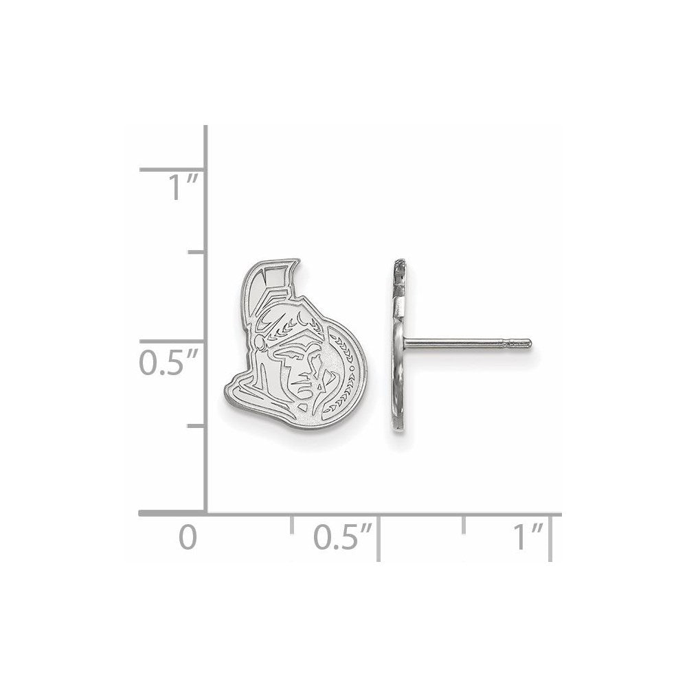 14K White Gold Nhl Logoart Ottawa Senators Small Post Earrings