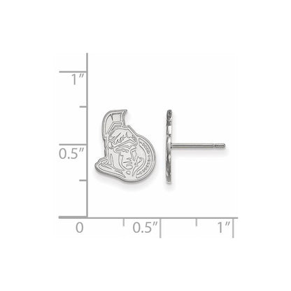 14K White Gold Nhl Logoart Ottawa Senators Small Post Earrings