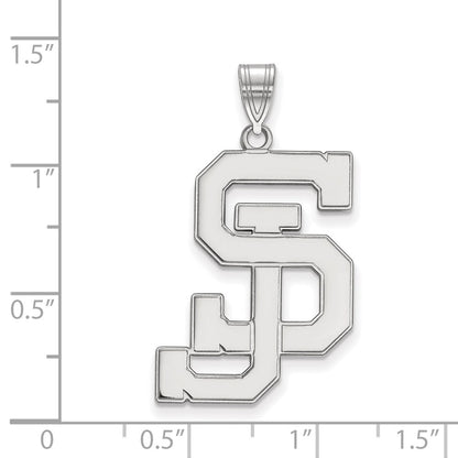 14K White Gold Logoart San Jose State University S J Extra Large Pendant