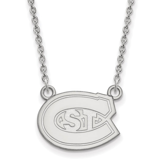 14K White Gold Logoart St. Cloud State University Small Pendant 18 Inch Necklace