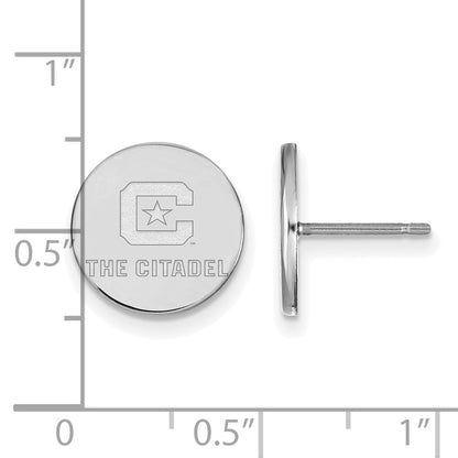 14K White Gold 14Kw Logoart The Citadel Small Post Earrings