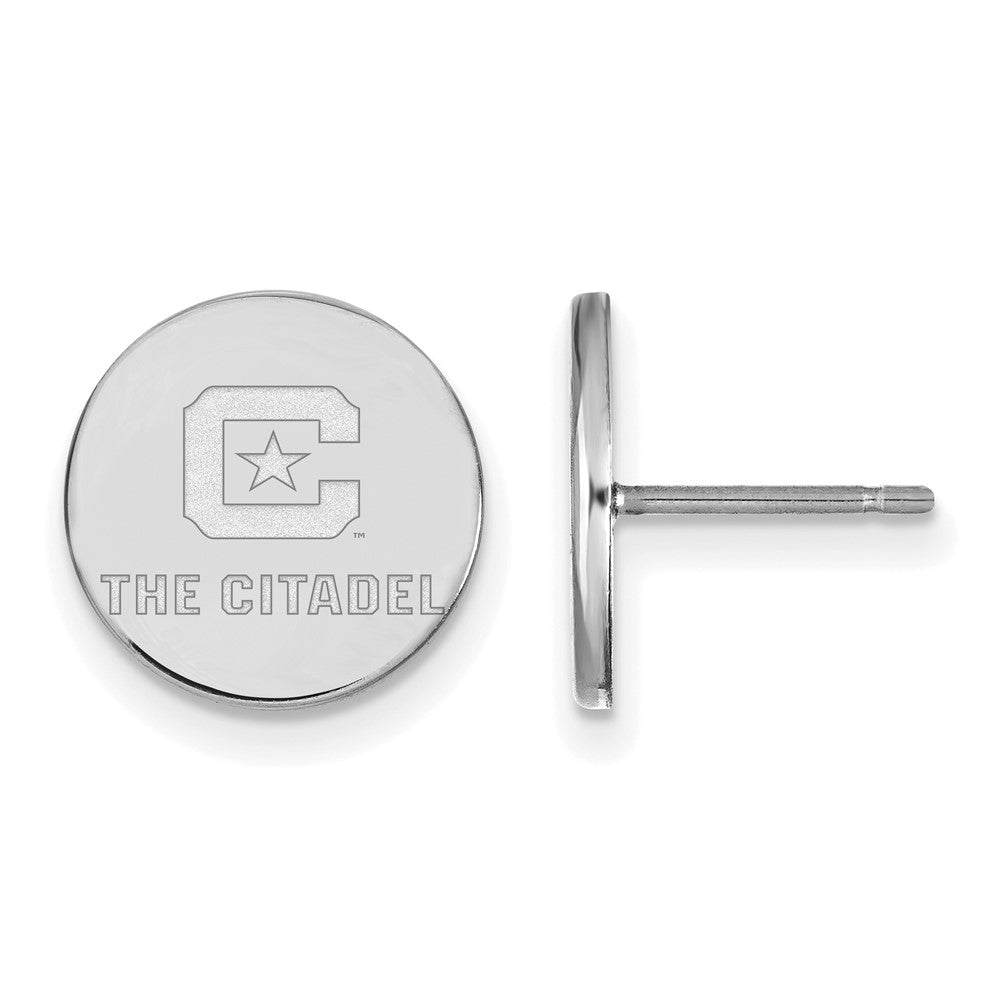 14K White Gold 14Kw Logoart The Citadel Small Post Earrings