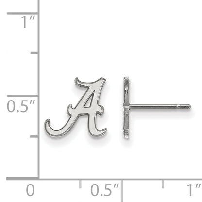 Sterling Silver Rhodium Plated Logoart University Of Alabama Letter A Extra Small Post Earrings