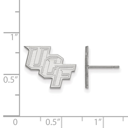 Sterling Silver Rhodium Plated Logoart University Of Central Florida U C F Small Post Earrings