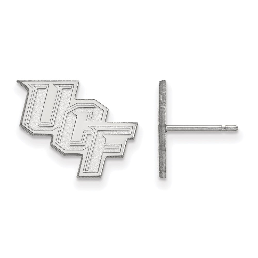 Sterling Silver Rhodium Plated Logoart University Of Central Florida U C F Small Post Earrings