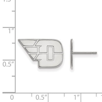 Sterling Silver Rhodium Plated Logoart University Of Dayton Small Post Earrings