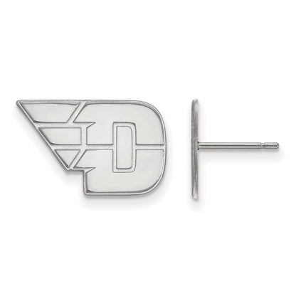 Sterling Silver Rhodium Plated Logoart University Of Dayton Small Post Earrings