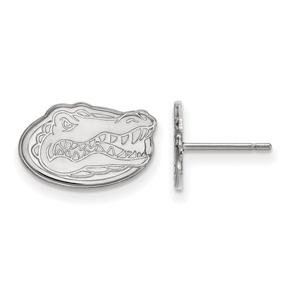 Sterling Silver Rhodium Plated Logoart University Of Florida Gator Extra Small Post Earrings