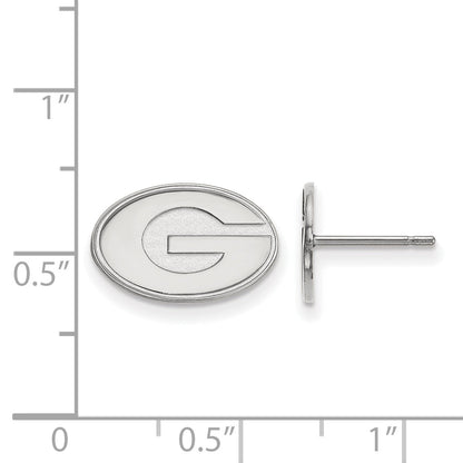 Sterling Silver Rhodium Plated Logoart University Of Georgia Letter G Extra Small Post Earrings