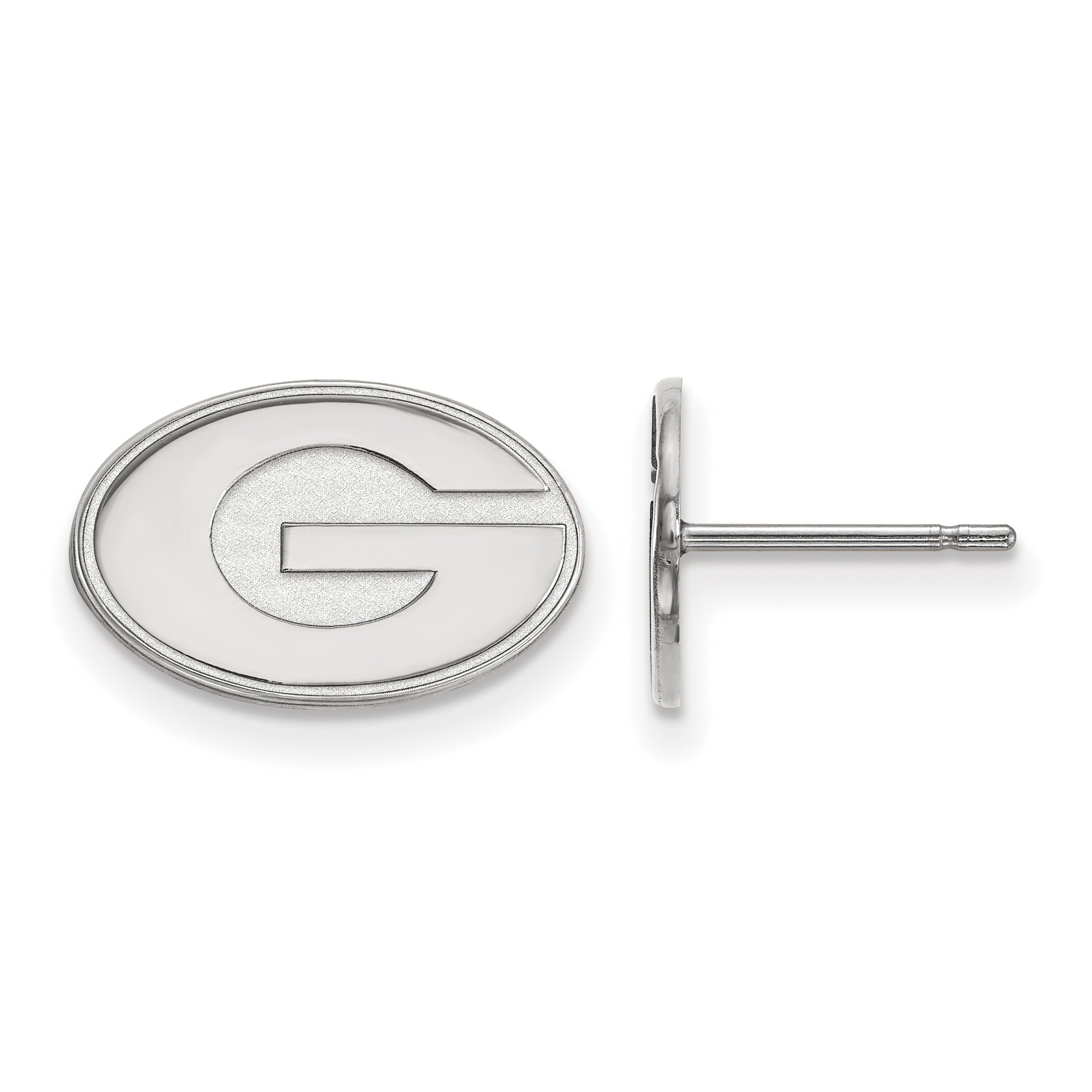 Sterling Silver Rhodium Plated Logoart University Of Georgia Letter G Extra Small Post Earrings