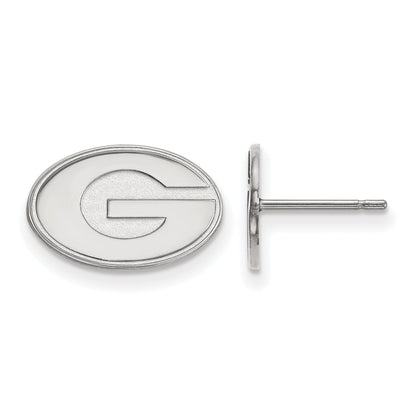Sterling Silver Rhodium Plated Logoart University Of Georgia Letter G Extra Small Post Earrings