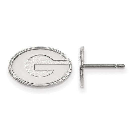 10K White Gold Logoart University Of Georgia Letter G Extra Small Post Earrings