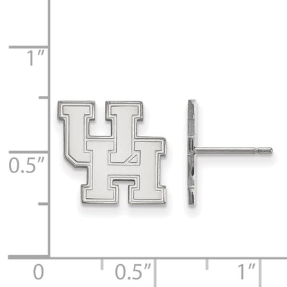 10K White Gold Logoart University Of Houston U H Small Post Earrings