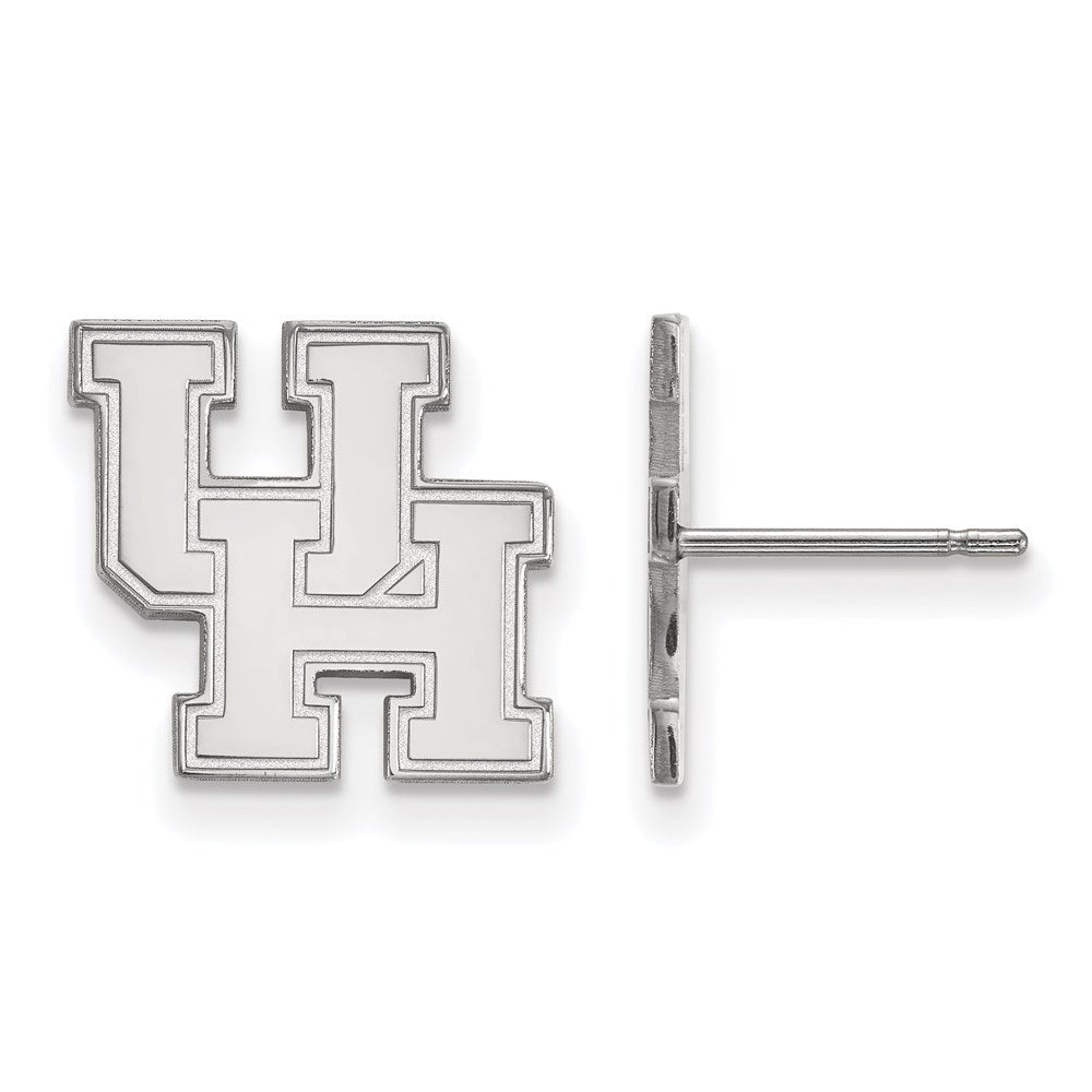 14K White Gold Logoart University Of Houston U H Small Post Earrings