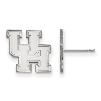 14K White Gold Logoart University Of Houston U H Small Post Earrings