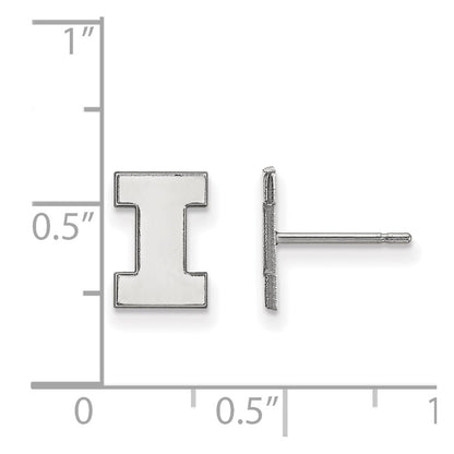 14K White Gold Logoart University Of Illinois Letter I Extra Small Post Earrings