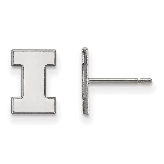 14K White Gold Logoart University Of Illinois Letter I Extra Small Post Earrings