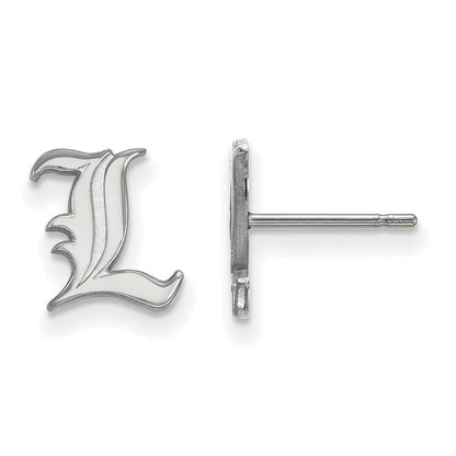 10K White Gold Logoart University Of Louisville Letter L Extra Small Post Earrings