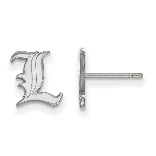 10K White Gold Logoart University Of Louisville Letter L Extra Small Post Earrings