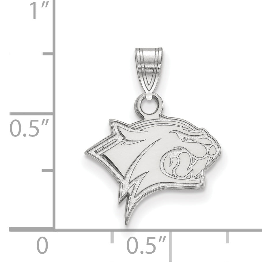 Sterling Silver Rhodium Plated Logoart University Of New Hampshire Wildcat Small Pendant