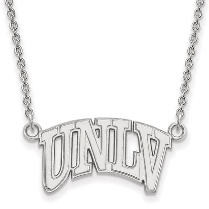 10K White Gold Logoart University Of Nevada Las Vegas U N L V Small Pendant 18 Inch Necklace