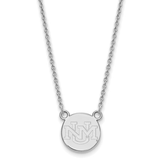 Sterling Silver Rhodium Plated Logoart University Of New Mexico Small Pendant 18 Inch Necklace