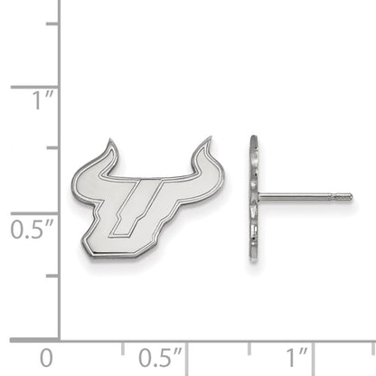 10K White Gold Logoart University Of South Florida Bull Small Post Earrings