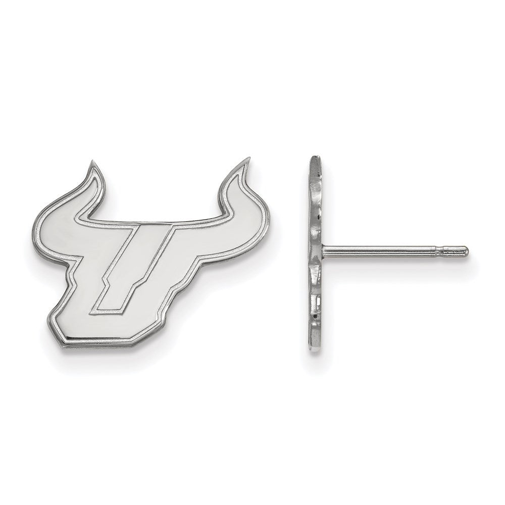 14K White Gold Logoart University Of South Florida Bull Small Post Earrings