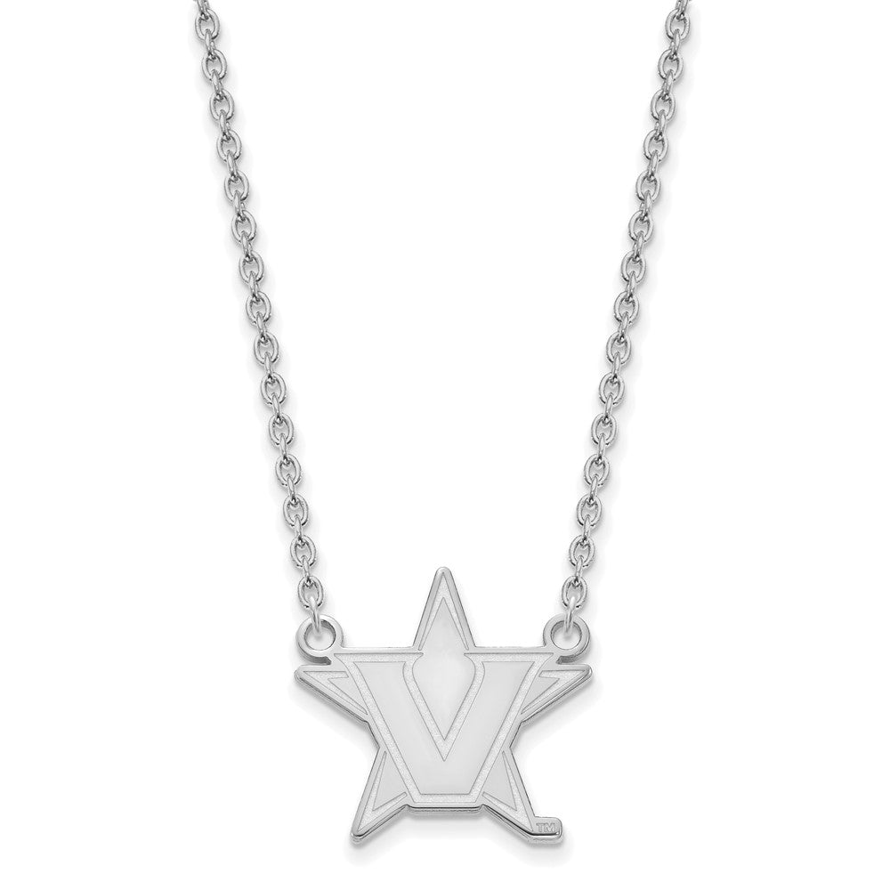 14K White Gold 14Kw Logoart Vanderbilt University Large Pendant Necklace