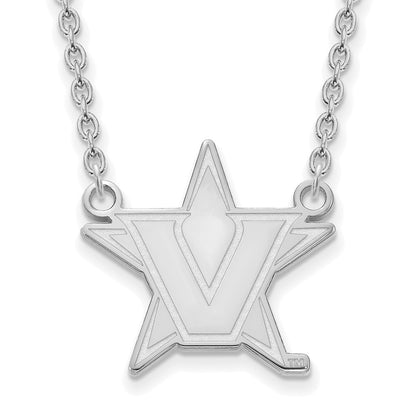 10K White Gold 10Kw Logoart Vanderbilt University Large Pendant Necklace