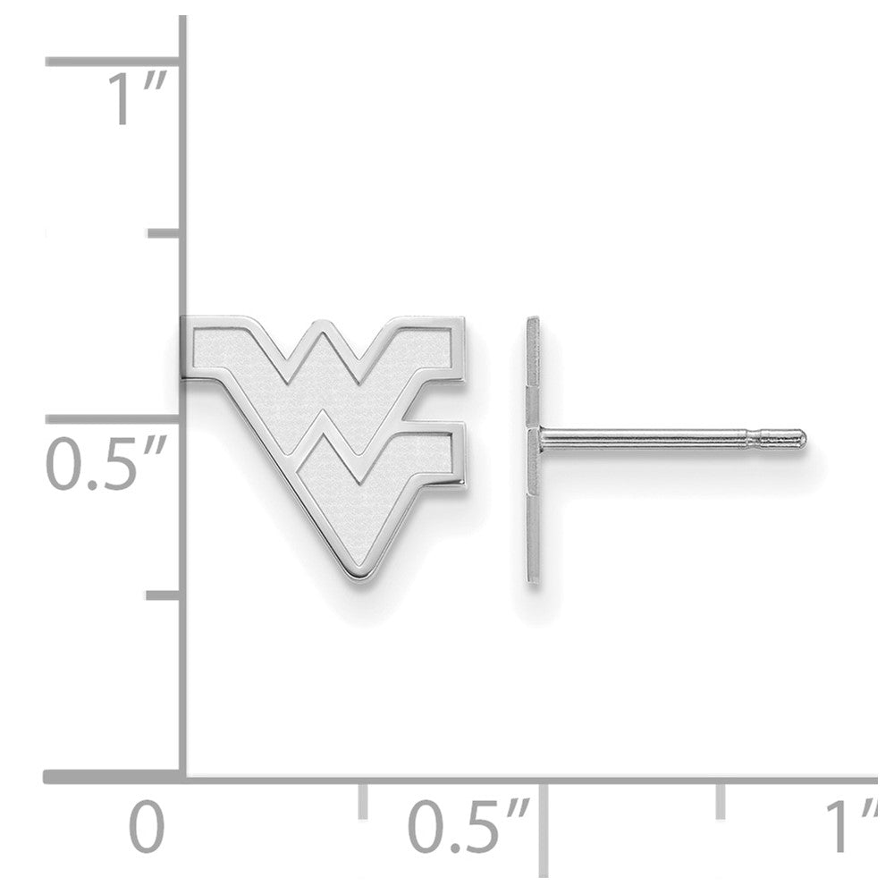 14K White Gold Logoart West Virginia University W V Extra Small Post Earrings