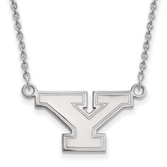10K White Gold Logoart Youngstown State University Letter Y Small Pendant 18 Inch Necklace