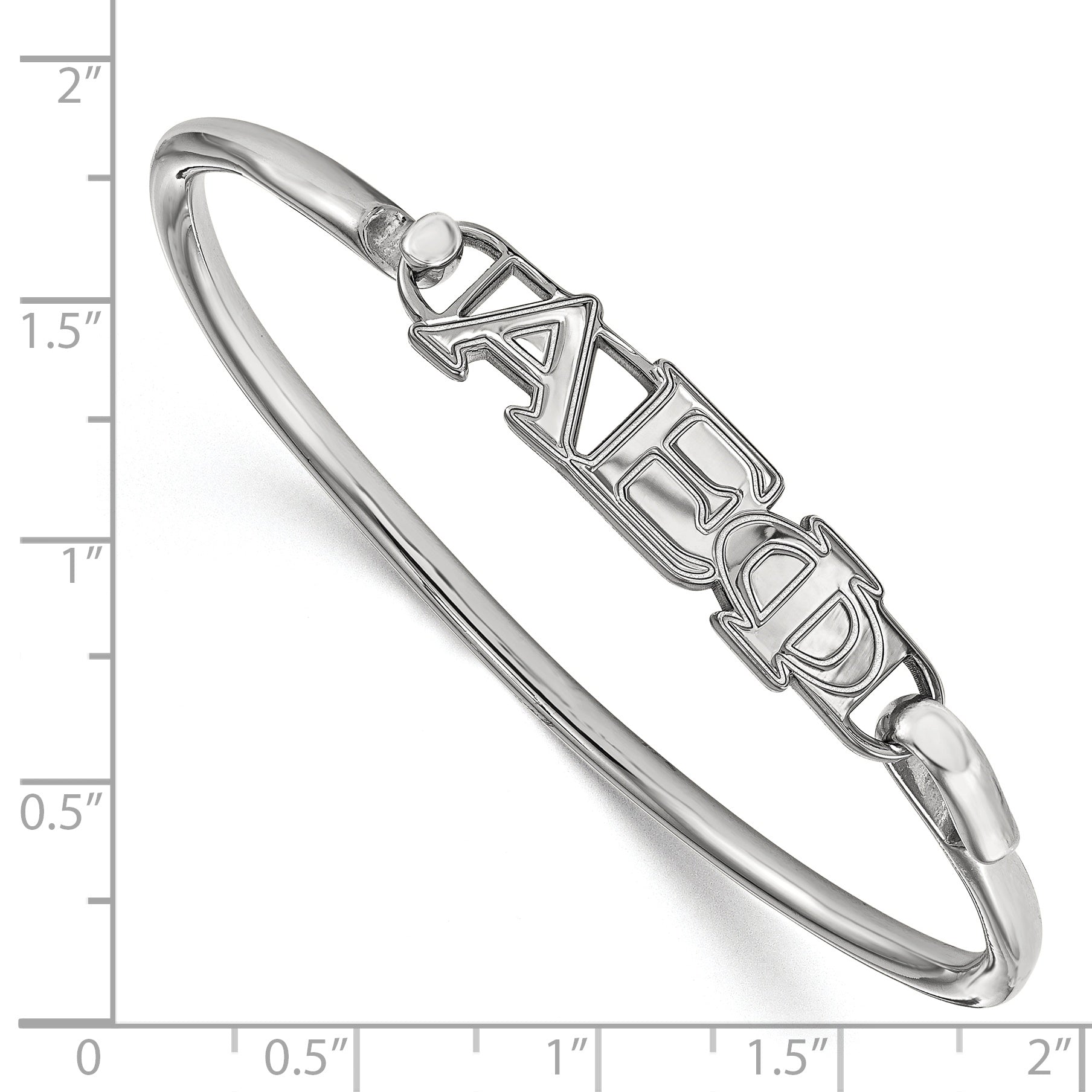 Sterling Silver S. Rh P Logoart Alpha Epsilon Phi Large Hook And Clasp Bangle
