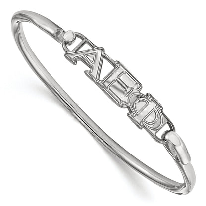 Sterling Silver S. Rh P Logoart Alpha Epsilon Phi Large Hook And Clasp Bangle