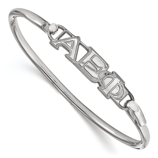 Sterling Silver S. Rh P Logoart Alpha Epsilon Phi Small Hook And Clasp Bangle