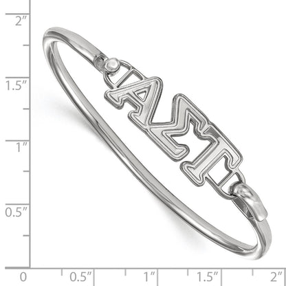 Sterling Silver Logoart Alpha Sigma Tau Small Hook And Clasp Bangle