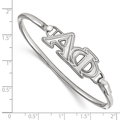 Sterling Silver Logoart Alpha Phi Small Hook And Clasp Bangle