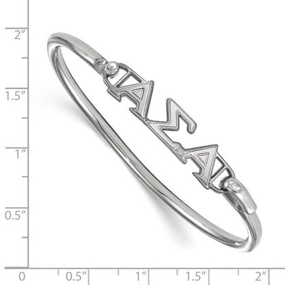Sterling Silver S. Rh P Logoart Alpha Sigma Small Hook And Clasp Bangle