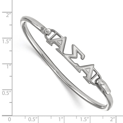 Sterling Silver Logoart Alpha Sigma Small Hook And Clasp Bangle