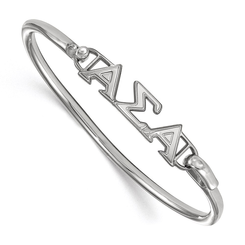 Sterling Silver Logoart Alpha Sigma Small Hook And Clasp Bangle
