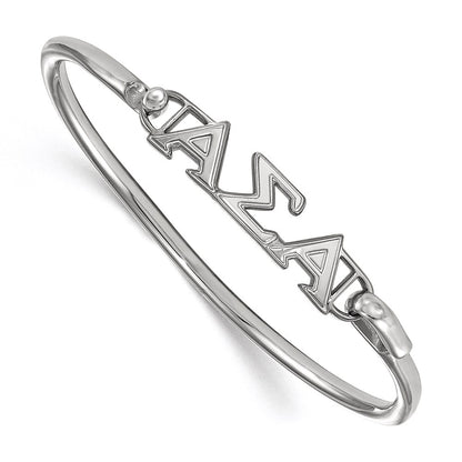 Sterling Silver Logoart Alpha Sigma Small Hook And Clasp Bangle