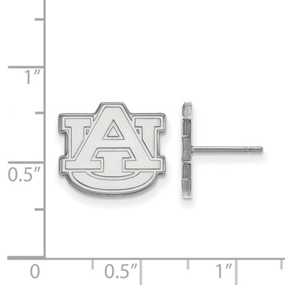 14K White Gold Logoart Auburn University A U Small Post Earrings