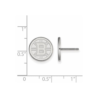 14K White Gold Nhl Logoart Boston Bruins Small Post Earrings