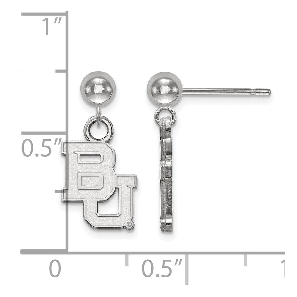 14K White Gold Logoart Baylor University Bears Dangle Ball Post Earrings