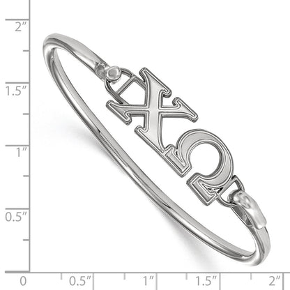 Sterling Silver Logoart Chi Omega Hook And Clasp Bangle